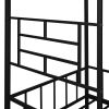 Metal House Bed Frame Twin Size with Slatted Support No Box Spring Needed Black