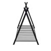 House Bed Tent Bed Frame Twin Size Metal Floor Play House Bed with Slat for Kids Girls Boys , No Box Spring Needed Black