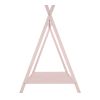 House Bed Tent Bed Frame Twin Size Metal Floor Play House Bed with Slat for Kids Girls Boys , No Box Spring Needed Pink