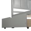 Practical Twin-Size Platform Storage Bed, Two Easy-Move Drawers with Wheels, Modern Gray Frame