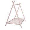 House Bed Tent Bed Frame Twin Size Metal Floor Play House Bed with Slat for Kids Girls Boys , No Box Spring Needed Pink