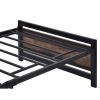 Metal and Wood Bed Frame with Headboard and Footboard ; Twin Size Platform Bed ; No Box Spring Needed; Easy to Assemble(BLACK)