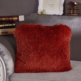 "Decorative" Shaggy Pillow (18-in x 18-in) (Color: as Pic)