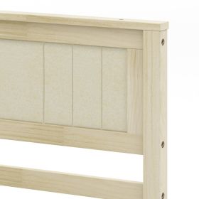 Twin/Full/Queen Size Wooden Bed Frame with Headboard and Slat Support (size: Twin Size)