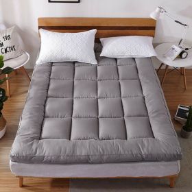 Mattress Topper Pad Quilted Mattress Cover Bed Protector King Queen Full Twin Size (Color: gray, size: KING)