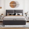 Upholstered Platform bed with a Hydraulic Storage System, Queen size