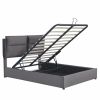 Upholstered Platform bed with a Hydraulic Storage System, Queen size