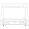 Twin over Full Bed with Sturdy Steel Frame, Bunk Bed with Twin Size Trundle, Two-Side Ladders