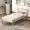 Twin/Full/Queen Size Wooden Bed Frame with Headboard and Slat Support