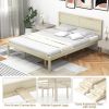 Twin/Full/Queen Size Wooden Bed Frame with Headboard and Slat Support