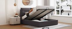Upholstered Platform bed with a Hydraulic Storage System, Queen size