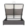 Upholstered Platform bed with a Hydraulic Storage System, Queen size
