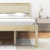 Twin/Full/Queen Size Wooden Bed Frame with Headboard and Slat Support