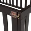 Twin Size Wood Floor Bed Frame with Fence and Door