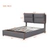 Upholstered Platform bed with a Hydraulic Storage System, Queen size