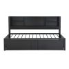 Metal Twin Size Daybed with Twin Size Trundle, Storage Shelves and USB Ports