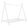 House Bed Tent Bed Frame Twin Size Metal Floor Play House Bed with Slat for Kids Girls Boys , No Box Spring Needed